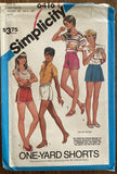Simplicity 6416 vintage 1980s shorts sewing pattern