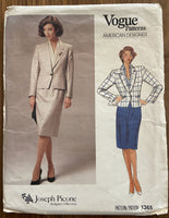 Vogue 1365 vintage sewing pattern American Designer Joseph Picone suit pattern Bust 34 inches
