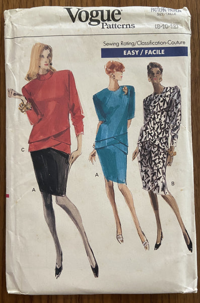 Vogue 7325 vintage 1980s skirt and top sewing pattern Bust 31 1/2, 32 1/2, 34 inches