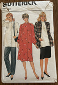 Butterick 6096 vintage 1980s maternity jacket, dress, top, skirt and pants sewing pattern