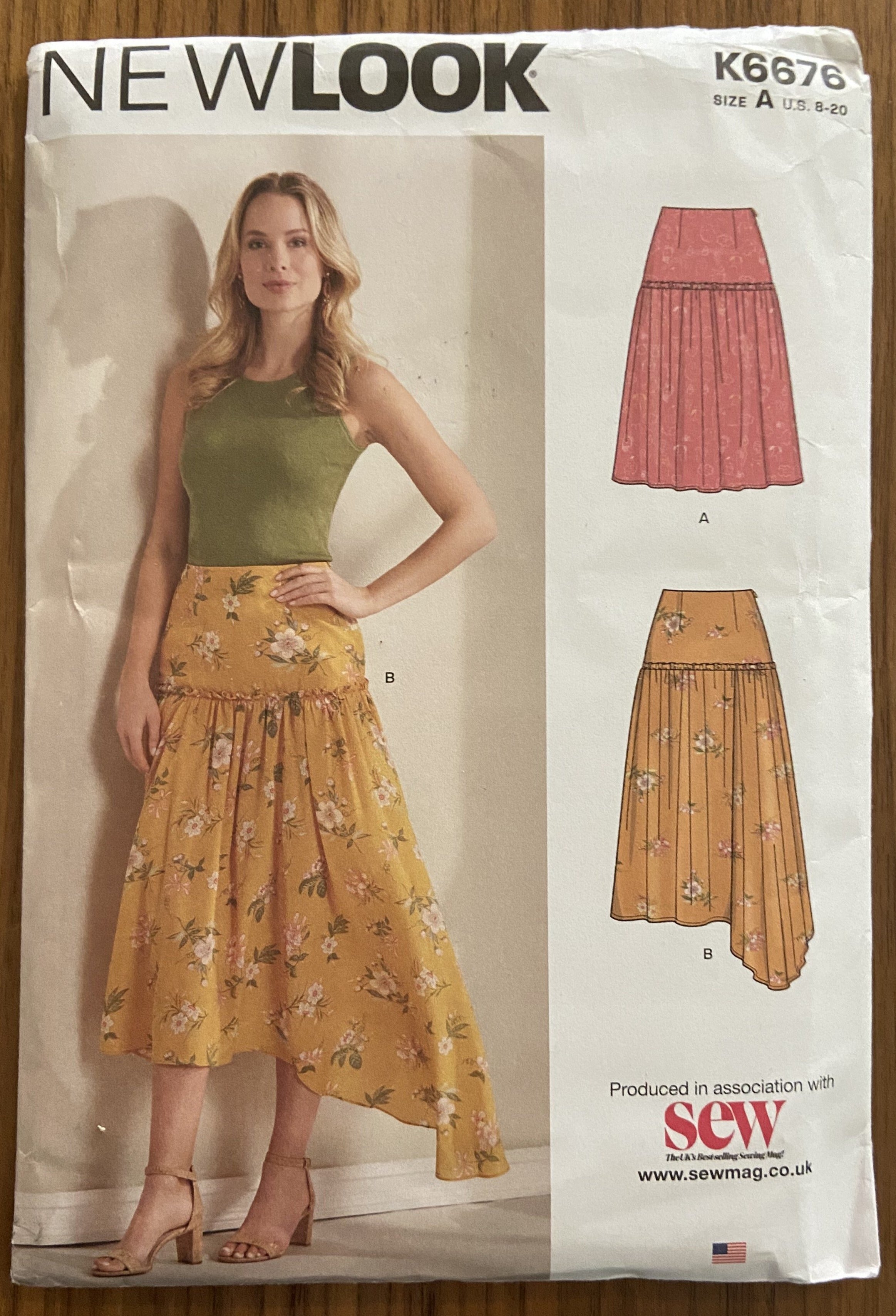 New Look K6676 2020 skirts sewing pattern