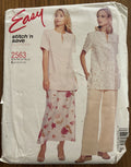 McCall's 2563 2000s easy sewing pattern top, skirt and pants