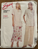 McCall's 2563 2000s easy sewing pattern top, skirt and pants