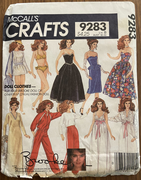 McCall's 9283 1980s doll's clothes pattern for Brooke doll