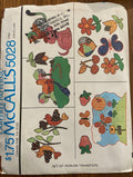 McCall's 5028 vintage 1970s iron on transfers