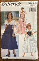 Butterick 6644 vintage 1990s dress sewing pattern Bust 36, 38, 40 inches