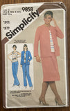 Simplicity 9858 vintage 1980s pull-on skirt, pants, pullover top and unlined jacket pattern Bust 39, 41, 43 inches