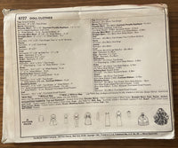 McCall's 8727 1980s doll's clothes pattern for Brooke doll