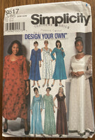 Simplicity 9517 2000s sewing pattern design your own dress bust 48 to 54 inches