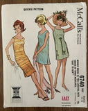 McCall's 6740 vintage 1960s dress sewing pattern Bust 34  inches