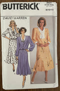Butterick 3654 vintage 1980s David Warren dress sewing pattern Bust 31 1/2, 32 1/2 inches