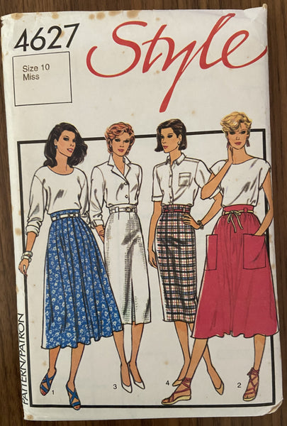 Style 4627 vintage 1980s skirts pattern