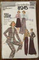 Simplicity 8245 vintage 1970s blouset, skirt, jacket and pants pattern 32 1/2 inch bust