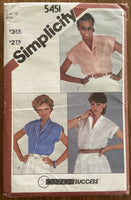 Simplicity 5451 vintage 1980s blouse sewing pattern