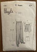 Weigel's 1766 vintage 1950s child's short and long trousers sewing pattern 25 1/2 inch waist