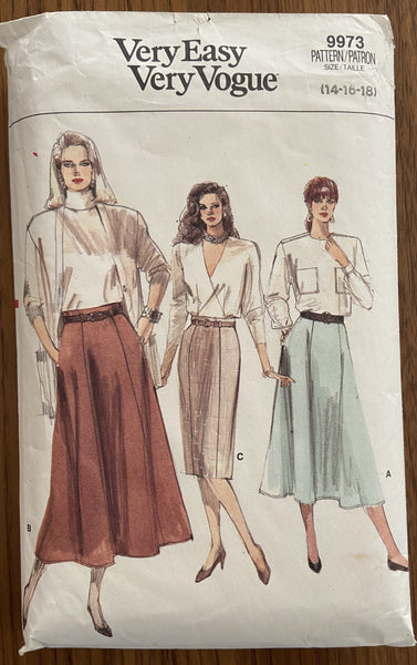 Vogue 9973 vintage 1980s skirts pattern