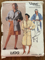 Vogue 1574 vintage sewing pattern American Designer Kasper 1980s shirtdress, shirt, pants, shorts and top pattern 34 inch bust