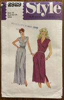 Style 2929 vintage 1980s dress pattern Bust 36 inches