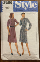 Style 3486 vintage 1980s dress pattern Bust 38 inches