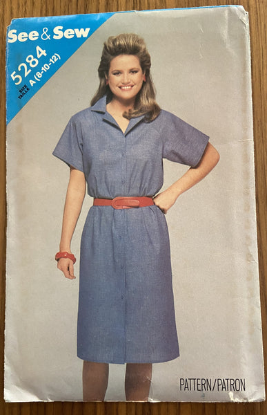 Butterick 5284 vintage 1980s dress pattern Bust 31 1/2 inches