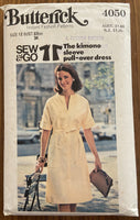 Butterick 4050 vintage 1970s dress pattern. Bust 34 inches