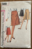 Simplicity 6091 vintage 1960s skirts sewing pattern. Waist 28 inches