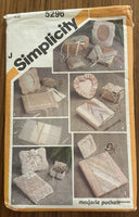 Simplicity 5296 vintage 1980s Marjorie Puckett desk and dresser accessories sewing pattern.
