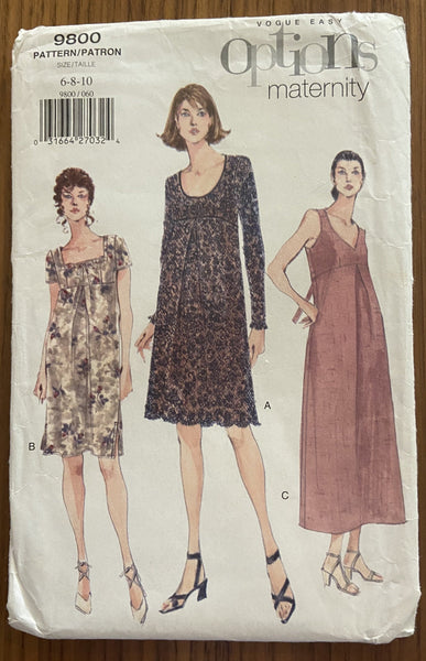 Copy of Vogue options 9800 maternity dress sewing pattern Bust 30 1/2 to 32 1/2 inches