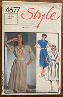Style 4677 vintage 1980s dress pattern. Bust 34 inches