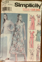 Simplicity 5193 2000s design your own dress, top and pants sewing pattern bust 30 1/2 to 34 inches
