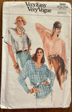 Vogue 9880 vintage 1980s blouse sewing pattern. Bust 31 1/2 - 32 1/2 - 34 inches.