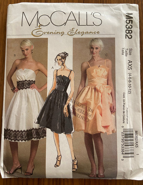 McCall's M5382 vintage 1990s  evening dress sewing pattern. Bust 29 1/2 - 34 inches