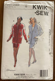 Kwik Sew vintage 1990s cardigan and skirt sewing pattern. Bust 31 1/2 to 45 inches