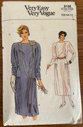 Very easy very vogue 9516 vintage 1980s dress sewing pattern Bust 34, 36, 38 inches