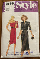 Style 2869 vintage 1970s dress and jacket sewing pattern Bust 32 1/2 inches