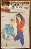 Butterick 3163 vintage 1980s Marie Osmond super quick blouse sewing pattern. Bust 32 1/2 and 34 inches