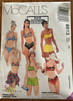 McCall's 8813 vintage 1990s swimsuit and sarong sewing pattern for stretch knits Bust 36 inches