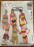 McCall's 8813 vintage 1990s swimsuit and sarong sewing pattern for stretch knits Bust 36 inches