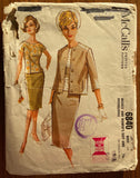 McCall's 6840 vintage 1960s suit and blouse sewing pattern. Bust 34