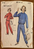 Weigel's 2392 vintage 1960s track suit sewing pattern  Bust 34 inches
