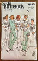 Butterick 6516 vintage 1980s uniform jacket, dress, skirt and pants pattern