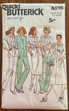 Butterick 6516 vintage 1980s uniform jacket, dress, skirt and pants pattern