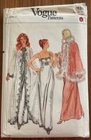 Vogue 8184 vintage 1980s nightgown and robe sewing pattern. Bust 31 1/2 inches