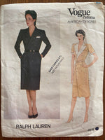 Vogue 2839. Vogue American Designer dress sewing pattern. Ralph Lauren. Bust 32 1/2 inches