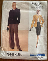 Vogue 2355. Vogue American Designer jacket, skirt and pants sewing pattern. Anne Klein. Bust 30 1/2, 31 1/2, 32 1/2 inches