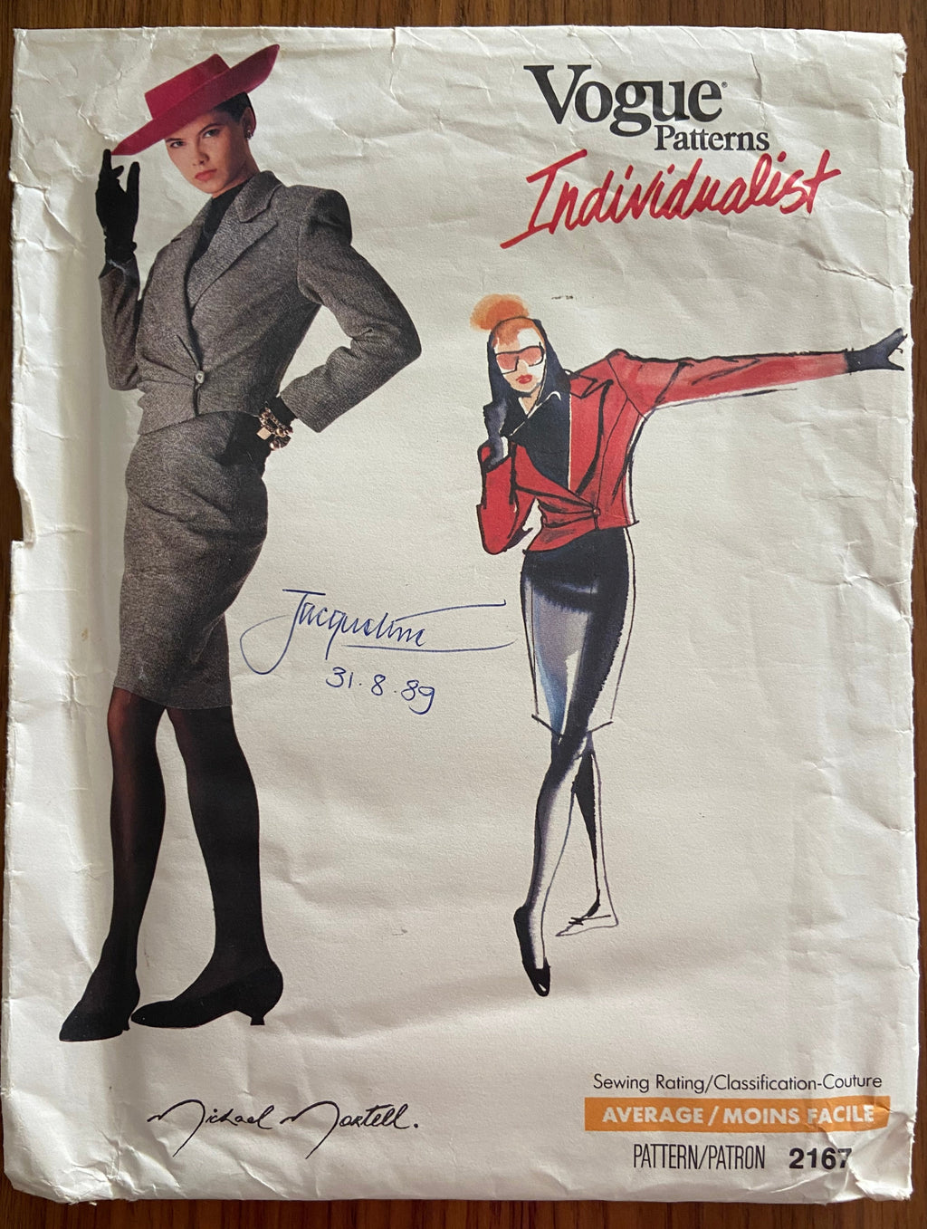 Vogue 2167. Vogue Individualist. Skirt and jacket sewing pattern. Michael Mortell. Bust 36 inches
