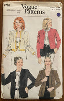 Vogue 7788 vintage 1980s  jacket pattern Bust 32 1/2 inches