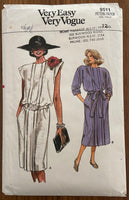 Very easy very vogue 9511 vintage 1980s dress sewing pattern Bust 34 inches