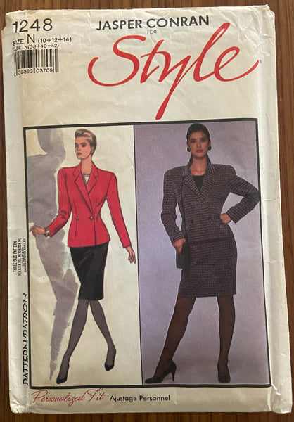 Style 2481 vintage 1980s Jasper Conran skirt, jacket and top sewing pattern Bust 32 1/2, 34, 36 inches