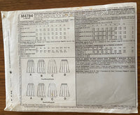 McCall's 4784 vintage 1990s skirt  sewing pattern. Waist 26 1/2, 28, 30 inches